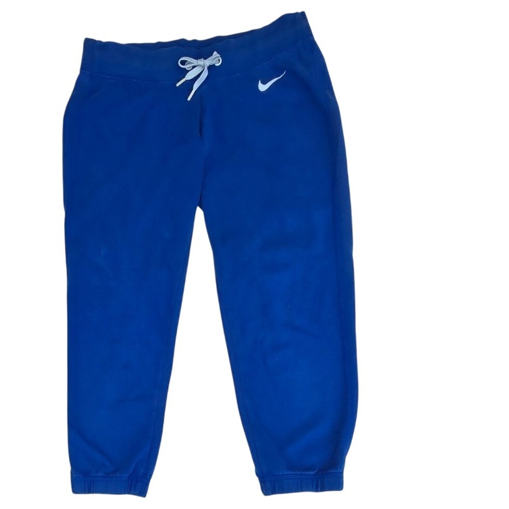 Nike swoosh XS Blue Fleece Jogger Sweatpants 651576-480 Tapered Leg Drawstring